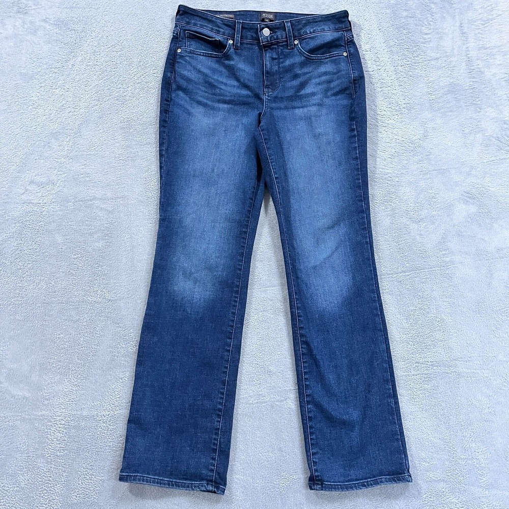 NYDJ Marilyn Straight‎ Leg Jeans Women's 8 Stretch Denim Lift Tuck Blue